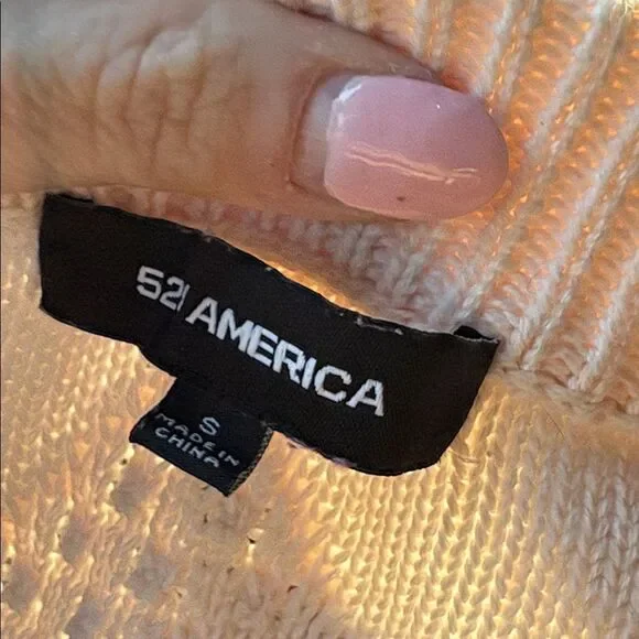 525 America Ombré Pink Cable Knit Winter Sweater Size Small - Picture 5 of 5